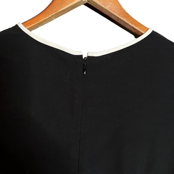 Ann taylor Loft black short sleeve mini dress with white trims - Picture 10 of 10